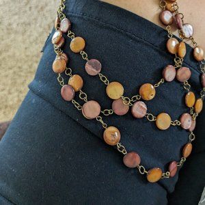 Icing 3 layer mother of pearl neckkace